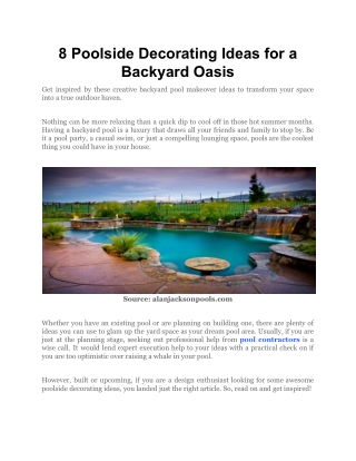 8 Poolside Decorating Ideas for a Backyard Oasis