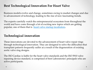 Best Technological Innovation For Heart Valve