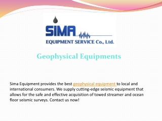 Geophysical Equipments