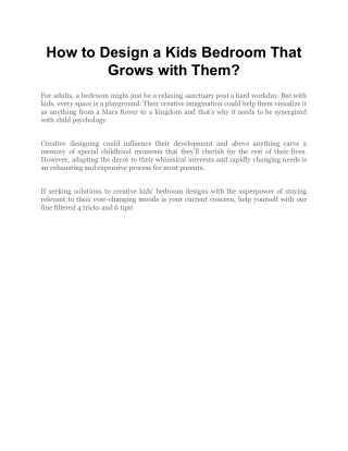 How to Design a Kids Bedroom That Grows with Them_