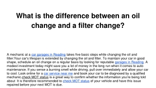 What is the difference between an oil change and a filter change_