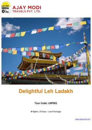 Book Leh ladakh Holiday Packages with Ajay Modi Travels