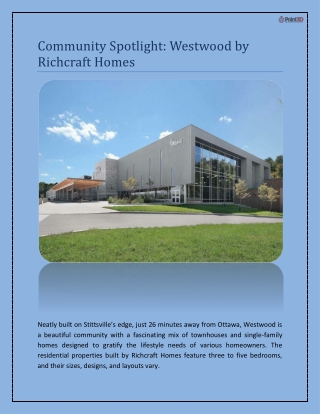 Community Spotlight: Westwood by Richcraft Homes by Point3D
