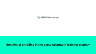 Benefits of enrolling in the personal growth training program