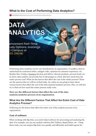 What Is the Cost of Performing Data Analytics