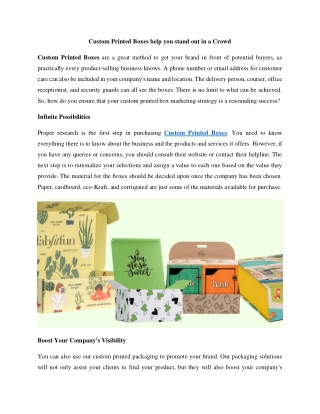 Custom Printed Boxes