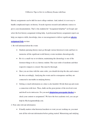 3 Effective Tips to Get A  in History Exams with Ease-converted