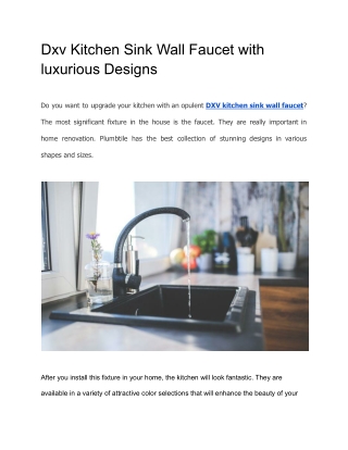 Dxv Kitchen Sink Wall Faucet with luxurious Designs