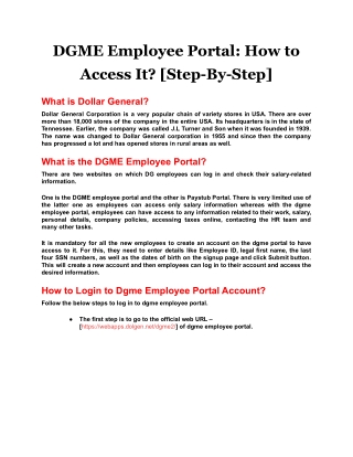 DGME Employee Portal: How to Access It? [Step-By-Step]