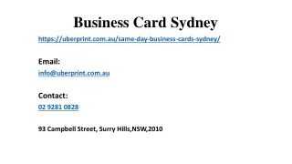 Using Business Card Sydney as a Marketing Tool