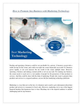 How to Promote Any Business with Marketing Technology