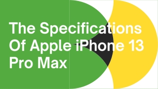 The Specifications Of Apple iPhone 13 Pro Max