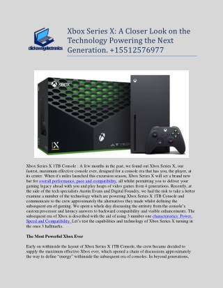 Xbox Series X: A Closer Look on the Technology Powering the Next Generation.  15