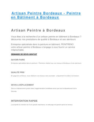 Peintre en bâtiment bordeaux