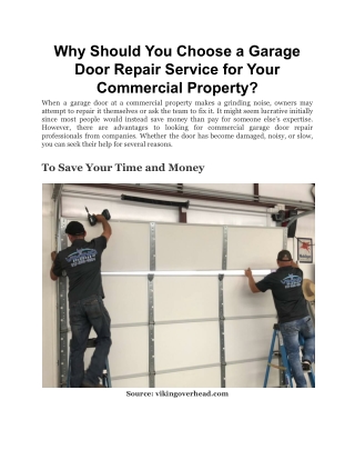Why Should You Choose a Garage Door Repair Service for Your Commercial Property_