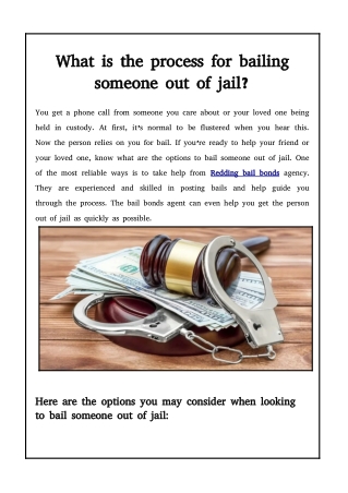 What is the process for bailing someone out of jail