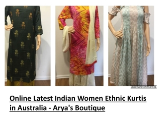 Online Latest Indian Women Ethnic Kurtis in Australia - Arya's Boutique