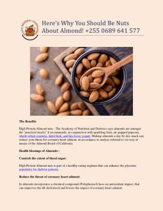 Here’s Why You Should Be Nuts About Almond!  255 0689 641 577