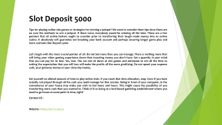 Slot Deposit 5000