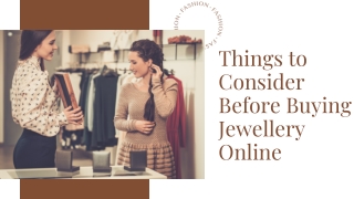 Things to Consider Before Buying Jewellery Online