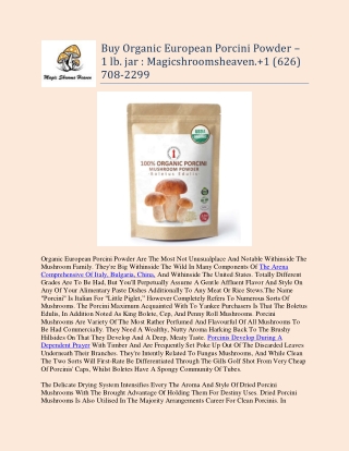 Buy Organic European Porcini Powder – 1 lb. jar : Magicshroomsheaven. 1 (626) 70