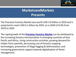 Precision Forestry Market Forecast to grow at a CAGR of 9.0% by 2024 | Marketsan