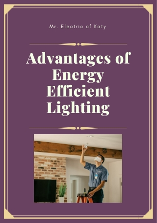 Advantages of Energy Efficient Lighting