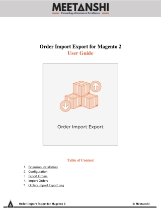 Magento 2 Order Import Export