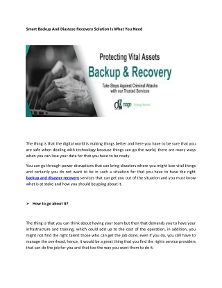 Smart Backup And Diastase Recovery Solution Is What You Need-converted