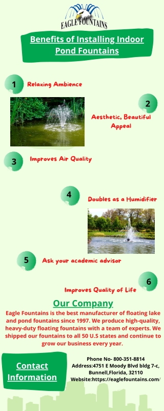 Benefits of Installing Indoor Pond Fountains