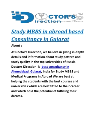 study mbbs in abroad based consultancy in gujarat