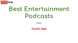 Best Entertainment Podcasts