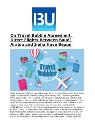On Travel Bubble Agreement, Direct Flights Between Saudi Arabia and India Have Begun