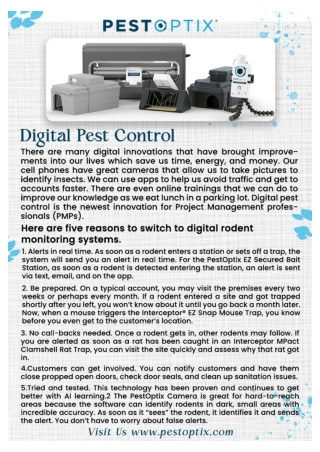 Rodent Camera Monitoring Proactive Pest management