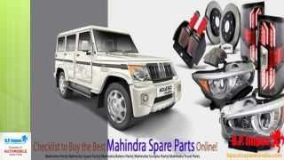 Buy the Best Mahindra Spare Parts Online