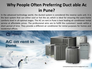 Why People Often Preferring Duct able Ac in Pune?