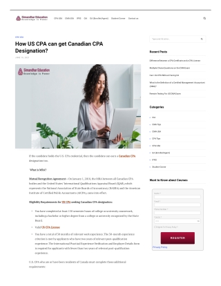 How US CPA can get Canadian CPA Designation?