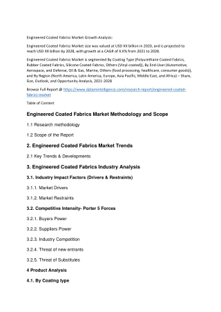 Engineered Coated Fabrics Market Methodology and Scope