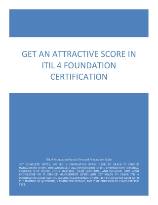 Get An Attractive Score in ITIL 4 Foundation Certification