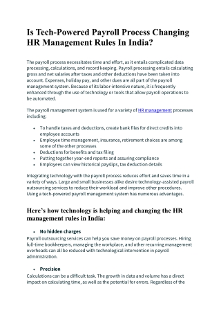 Is Tech-Powered Payroll Process Changing HR Management Rules In India