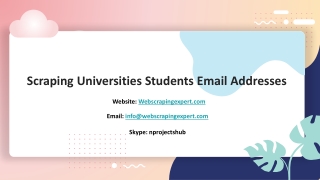 Scraping Universities Students Email Addresses