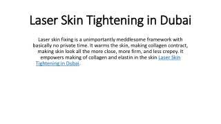 Laser Skin Tightening in Dubai