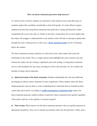 How can thesis statement generators help learners_