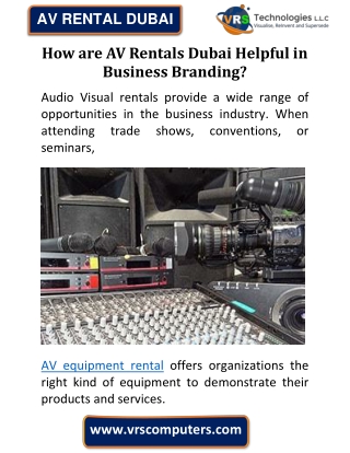 How Are AV Rentals Dubai Helpful In Business Branding?