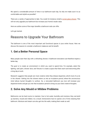 6 Reasons to Remodel Your Bathroom