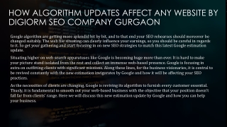 HOW ALGORITHM UPDATES AFFECT ANY WEBSITE BY DIGIORM SEO company _Gurgaon