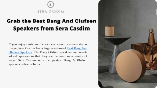 Grab the Best Bang And Olufsen Speakers from Sera Casdim