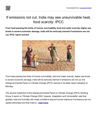 If emissions not cut, India may see unsurvivable heat, food scarcity_IPCC