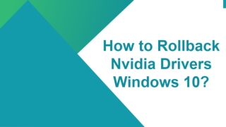 How to Rollback Nvidia Drivers Windows 10