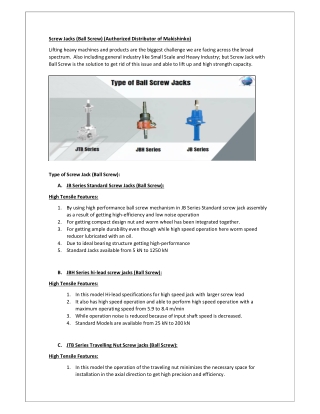 Ball Screw Jack with Various Industrial Applications | SEIMITSU